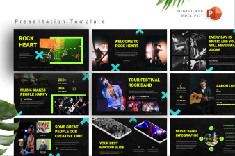 Dark Modern Music Band PowerPoint Template